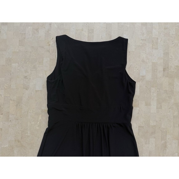 Lauren Ralph Lauren Maxi Dress Sz 6 Women's Black Classic Long Sleeveless Jersey - Picture 8 of 8